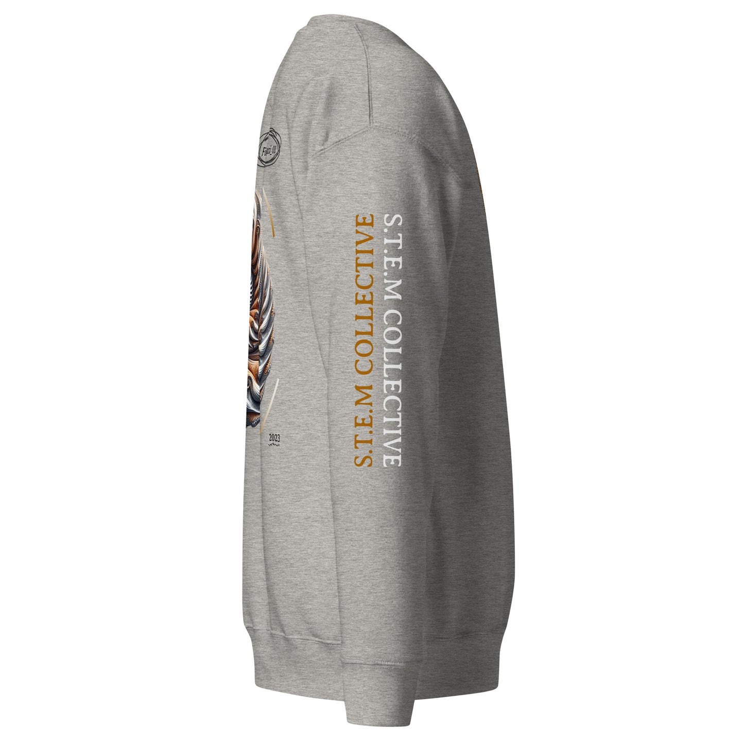 "Fibonacci_01" - Premium Crewneck - Grey