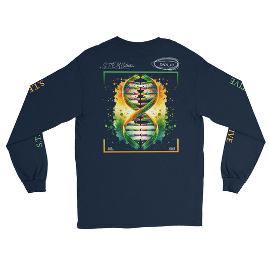 "DNA_01" - Premium Long Sleeve - Navy