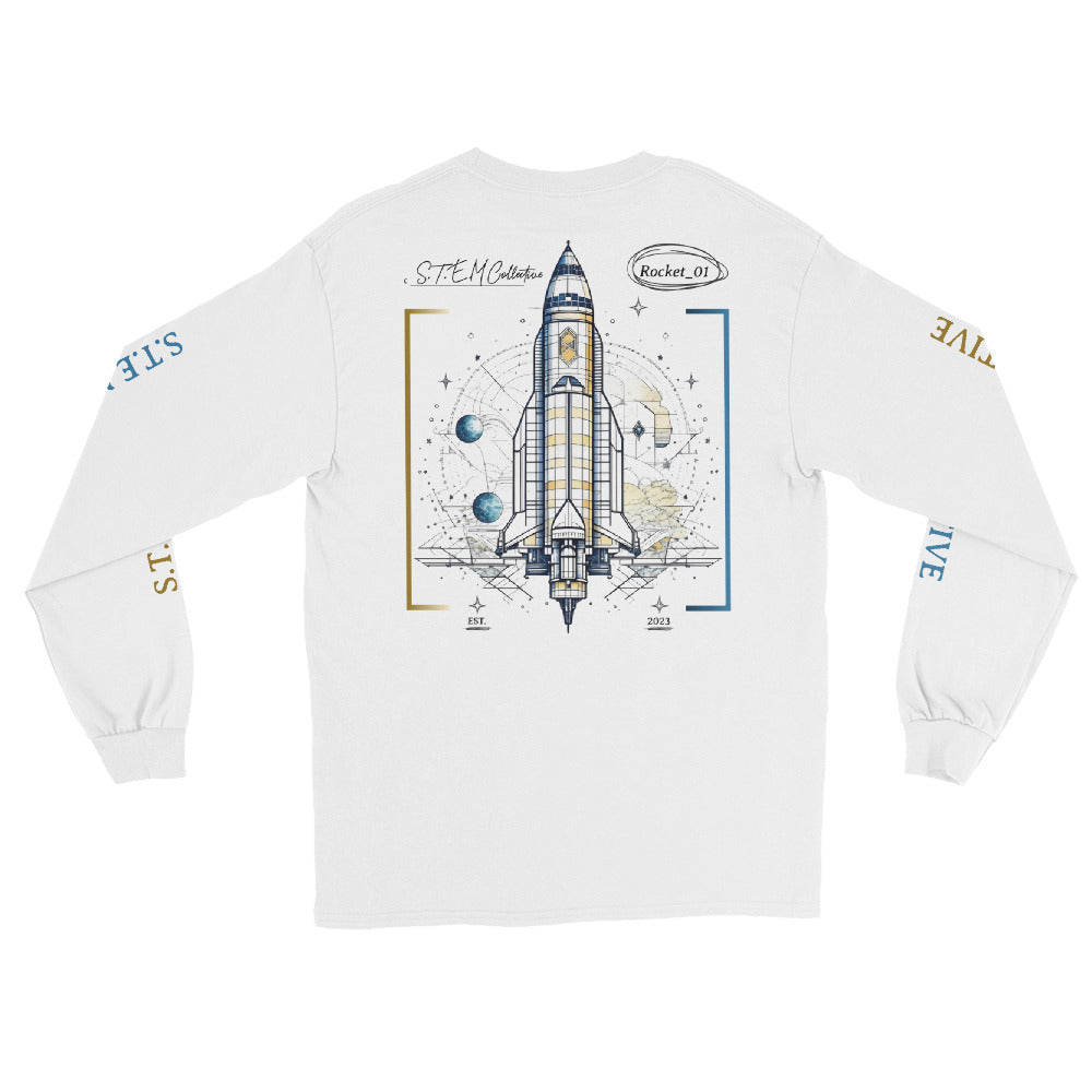 "Rocket_01" - Premium Long Sleeve - White