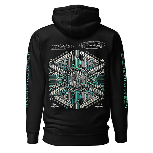 "Circuit_01" - Premium Hoodie - Black