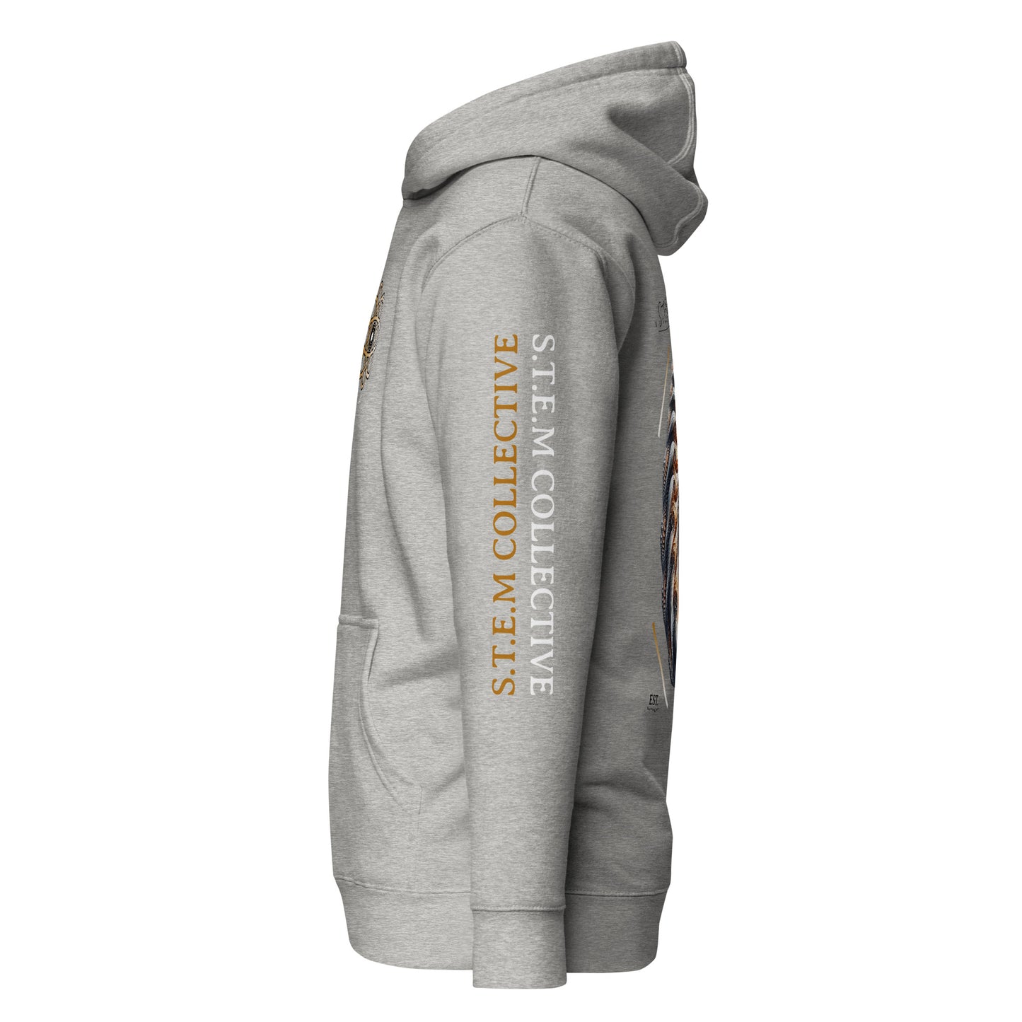 "Fibonacci_01" - Premium Hoodie - Grey