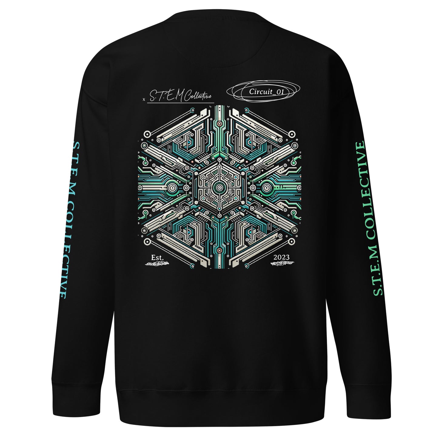 "Circuit_01" - Premium Crewneck - Black