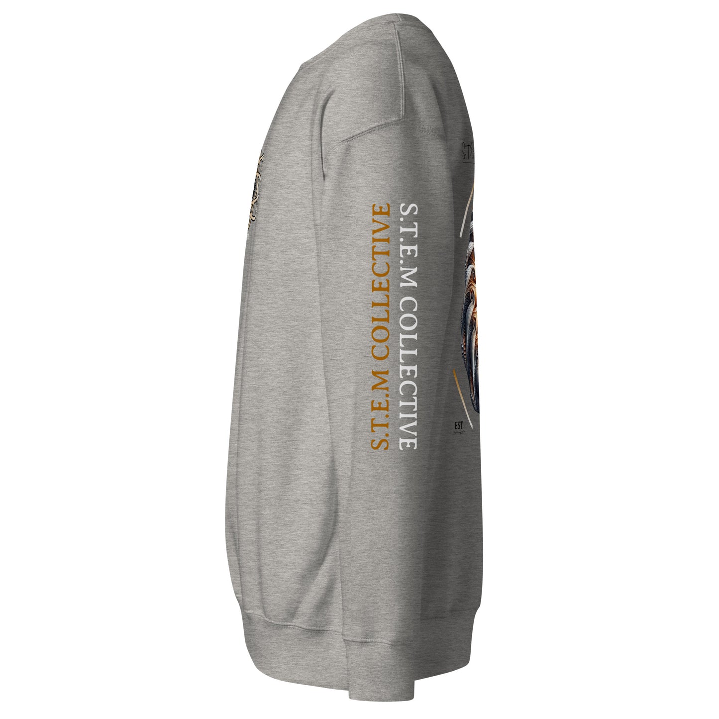"Fibonacci_01" - Premium Crewneck - Grey