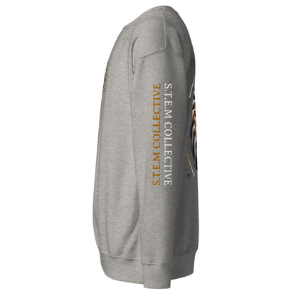 "Fibonacci_01" - Premium Crewneck - Grey
