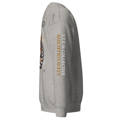 "Fibonacci_01" - Premium Crewneck - Grey